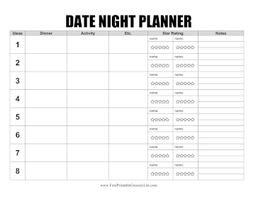 Date Night Planner