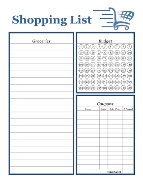 grocery list template with coupons